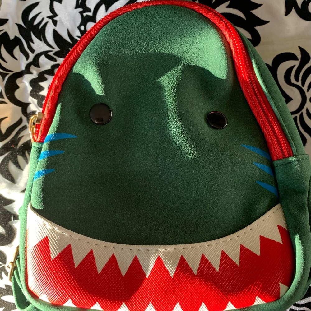 Green shark backpack